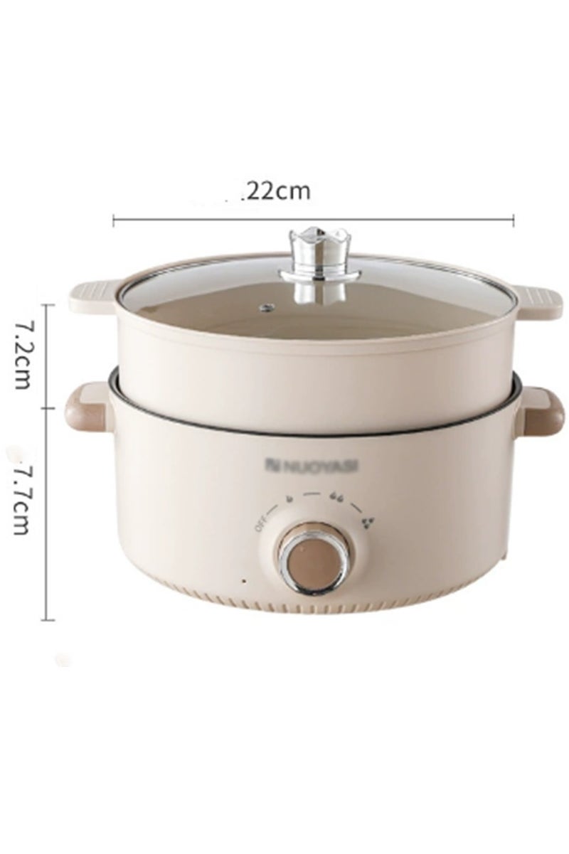 Arabest Household electric cooking pot for 1-2 people, multifunctional electric frying pan, electric hot pot, large capacity electric steaming and cooking integrated pot, with three adjustable levels - Image 2