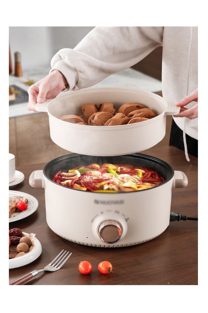 Arabest Household electric cooking pot for 1-2 people, multifunctional electric frying pan, electric hot pot, large capacity electric steaming and cooking integrated pot, with three adjustable levels - Image 3