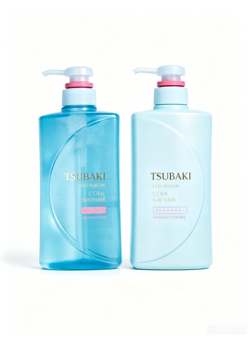 TSUBAKI Premium Cool Shampoo 490ml & Conditoner 490ml  Set (Limited Edition),Pack of 2 - Image 1