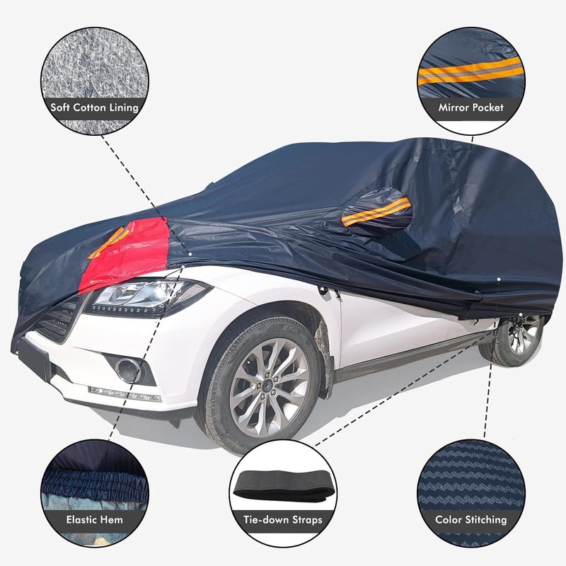 DINGHAO Waterproof Car Cover for SUVs, 6 Layers All Weather Protection (173-183 inch) - Image 3