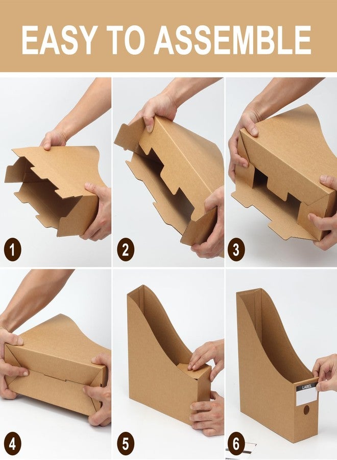DIICCYO 24 Pcs Cardboard Magazine File Holders Paper Magazine Book Bin Box - Image 4