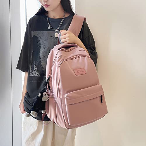 JARKJARD Aesthetic Backpack Cute Backpack for School College Backpack Large Capacity Bookbags for Girls Women Students Casual Travel Daypacks Solid Color(Pink) - Image 3