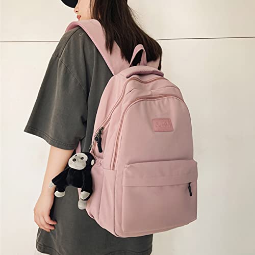 JARKJARD Aesthetic Backpack Cute Backpack for School College Backpack Large Capacity Bookbags for Girls Women Students Casual Travel Daypacks Solid Color(Pink) - Image 2