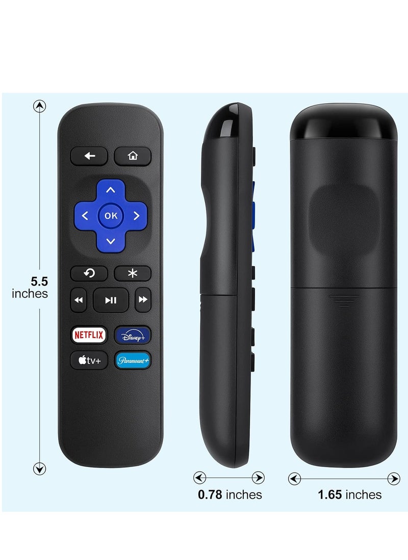 Replacement Remote Control for Roku Box, Compatible with Roku 1/2/3/4 (HD, LT, XS, XD), Roku Express, Roku Premiere (NOT for Roku Stick and Roku TV) – With Battery