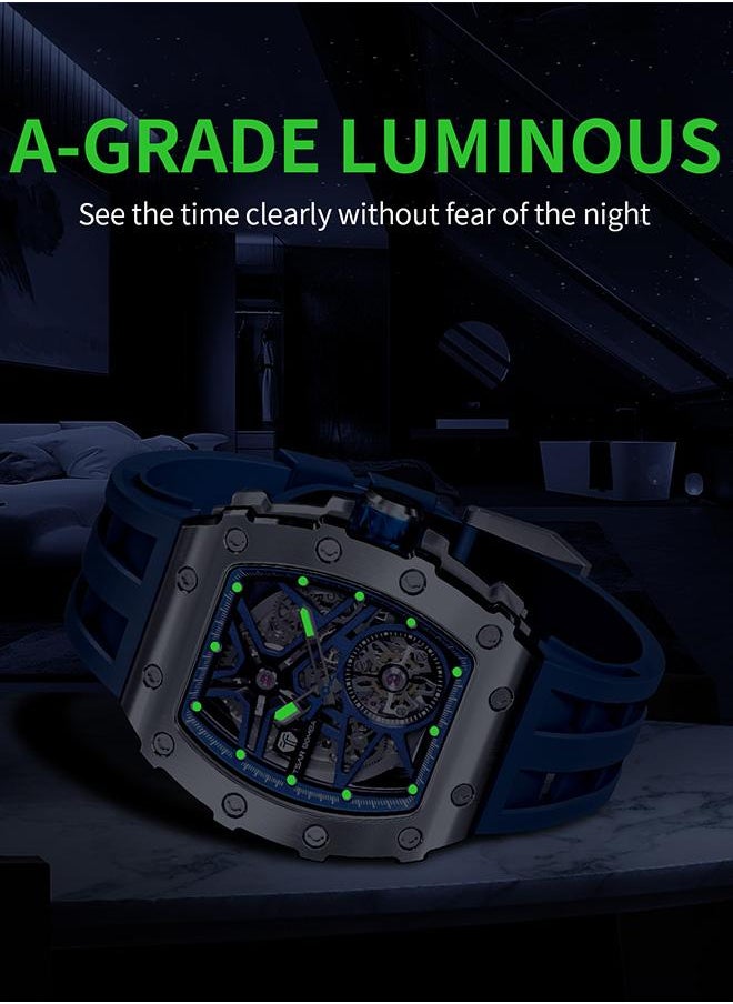 Elemental Series 43mm Automatic Men's Watch with Blue Silicone Strap