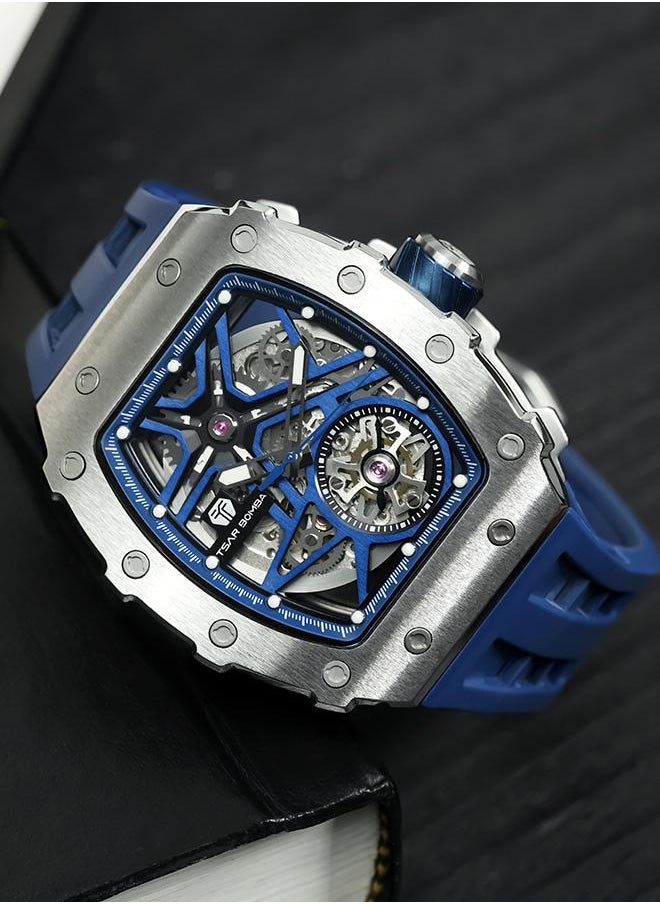 Elemental Series 43mm Automatic Men's Watch with Blue Silicone Strap