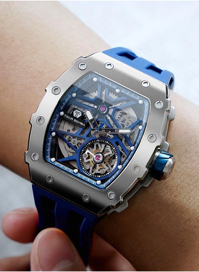 Elemental Series 43mm Automatic Men's Watch with Blue Silicone Strap