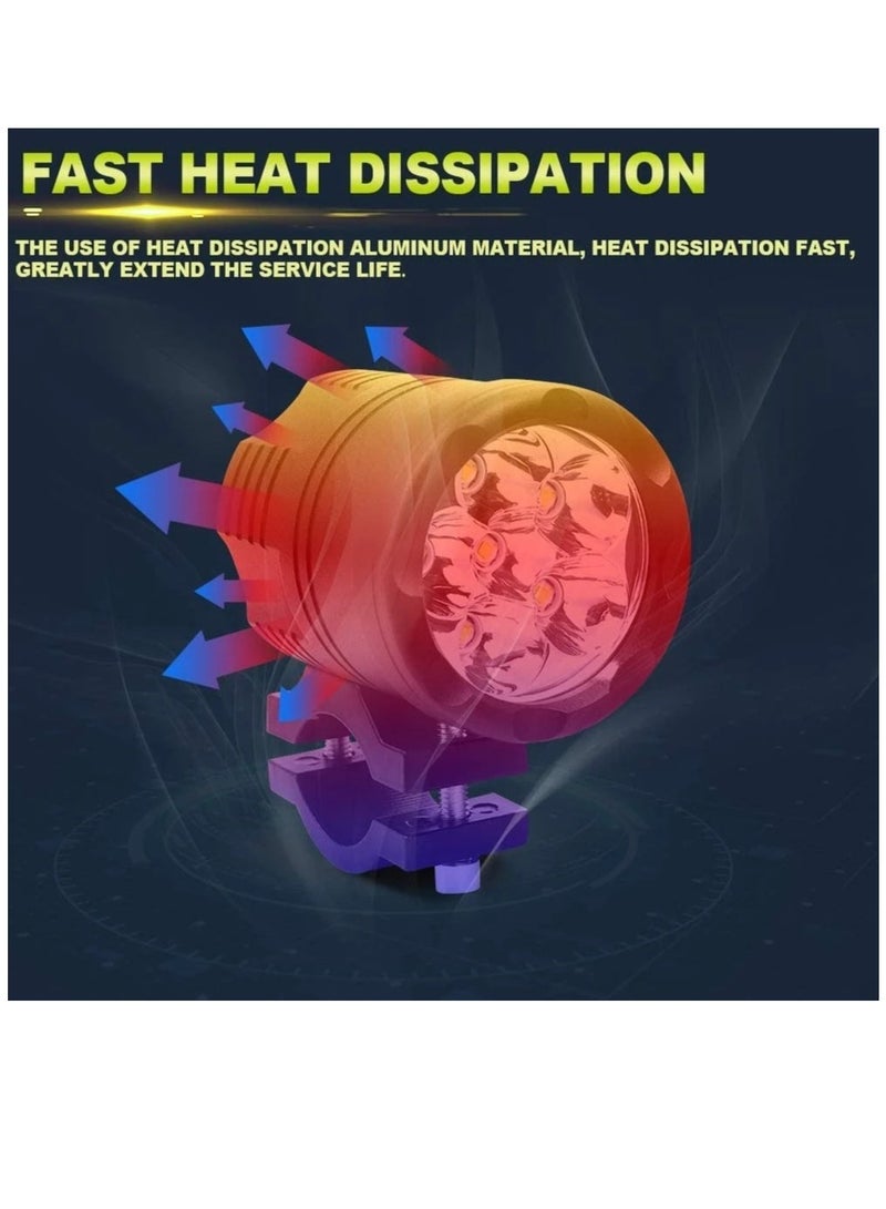 Loquat Motorcycle Spotlight LED Headlights Yellow White 3000k 6000K Auxiliary Faro LED Moto Assemblies Lamp 24V Driving Fog Light With on - Image 4