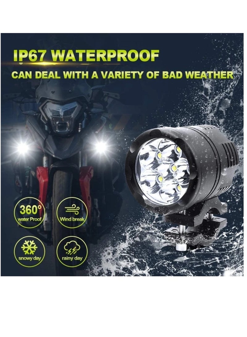 Loquat Motorcycle Spotlight LED Headlights Yellow White 3000k 6000K Auxiliary Faro LED Moto Assemblies Lamp 24V Driving Fog Light With on - Image 3