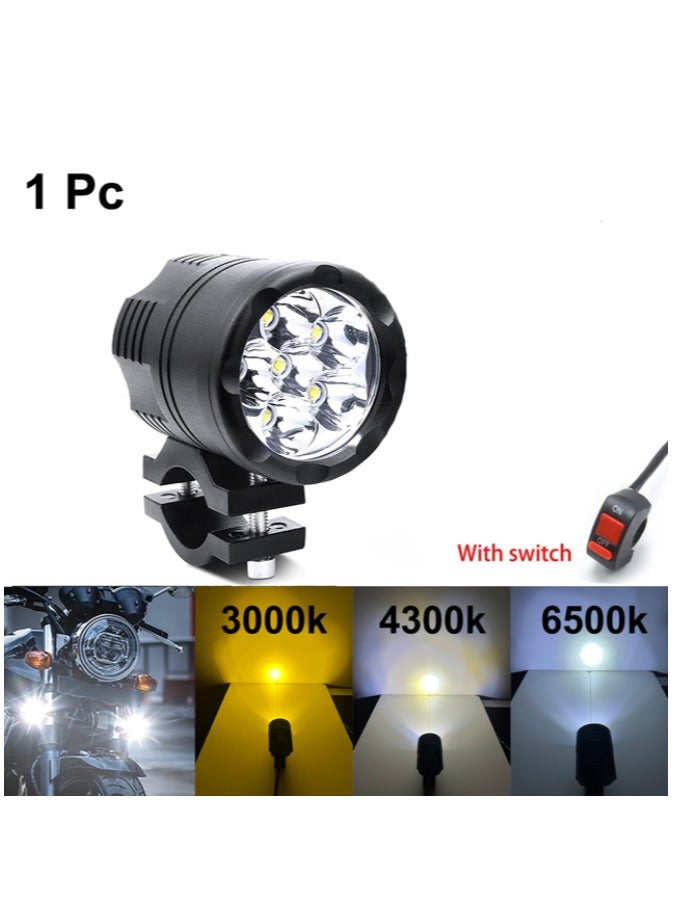 Loquat Motorcycle Spotlight LED Headlights Yellow White 3000k 6000K Auxiliary Faro LED Moto Assemblies Lamp 24V Driving Fog Light With on - Image 1