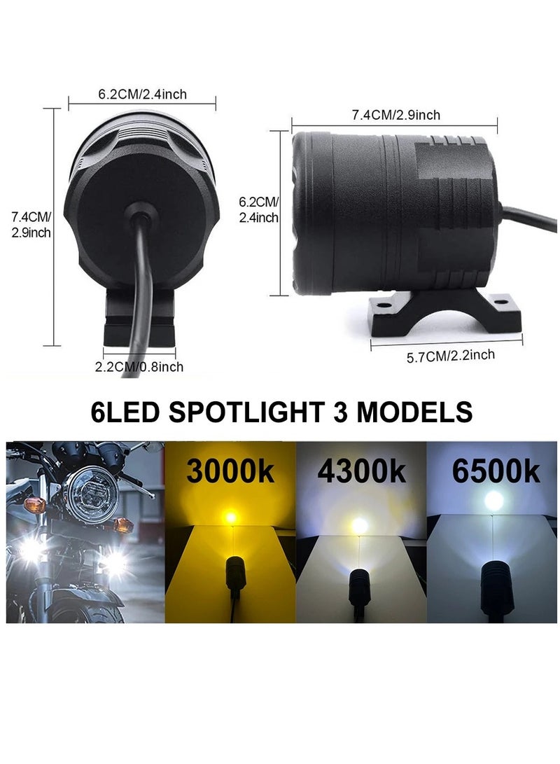 Loquat Motorcycle Spotlight LED Headlights Yellow White 3000k 6000K Auxiliary Faro LED Moto Assemblies Lamp 24V Driving Fog Light With on - Image 2