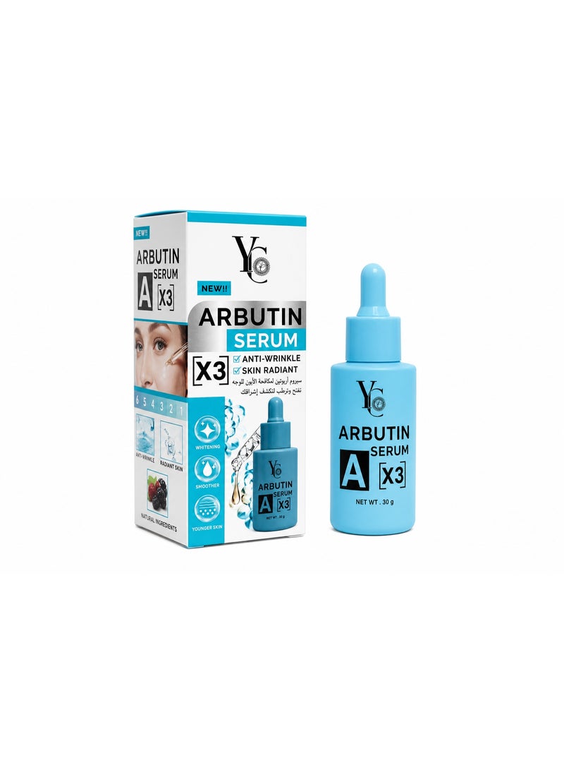 YC X3 Arbutin Serum - Anti-Wrinkle, Skin Brightening, Tone Correcting Facial Serum with Hyaluronic Acid & Vitamin E, 30g - Image 1
