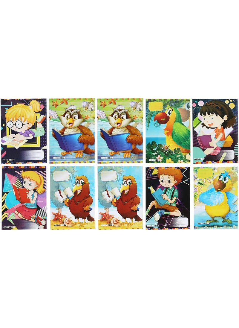 Mintra - Pack of 5 Mintra Stapled Notebook, 5x5 Square 28 Sheets (multicolor, multi shapes) - Image 1