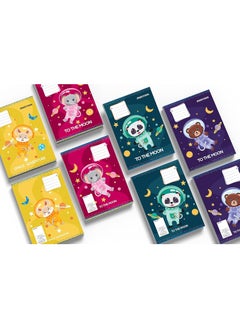 Mintra Pack of 5 Mintra Stapled Notebook, 5x5 Square 28 Sheets (multicolor, multi shapes)  - Image 1
