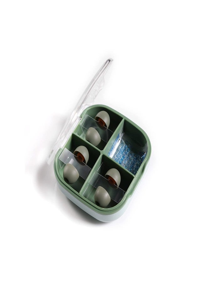 Linsoul DDHIFI ST35 Comfortable Medical-Grade Silicone Eartips Earpads for in-Ear Earphones IEM,Noise Reduction, 3 Pairs Green Storage Case (ST35, M) - Image 1