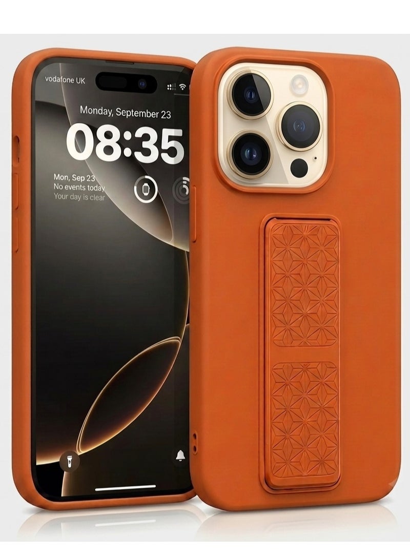iPhone 16 Pro Max Silicone Case with Grip Strap & Kickstand Soft Design Cover For iPhone 16 Pro Max Vertical & Horizontal Stand Full Camera Protection Case For iPhone 16 Pro Max 6.9-inch - Image 1