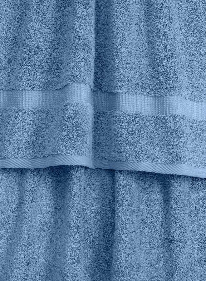 SALBAKOS 100% Turkish Cotton 6-Piece Towel Set | Heirloom Quality Hotel & Spa Collection | Ultra Soft, Super Absorbent 2 Washcloth, 2 Hand, 2 Bath Towel Sets | Made in Turkey (Blue, 6 Piece Towel Set) - Image 2