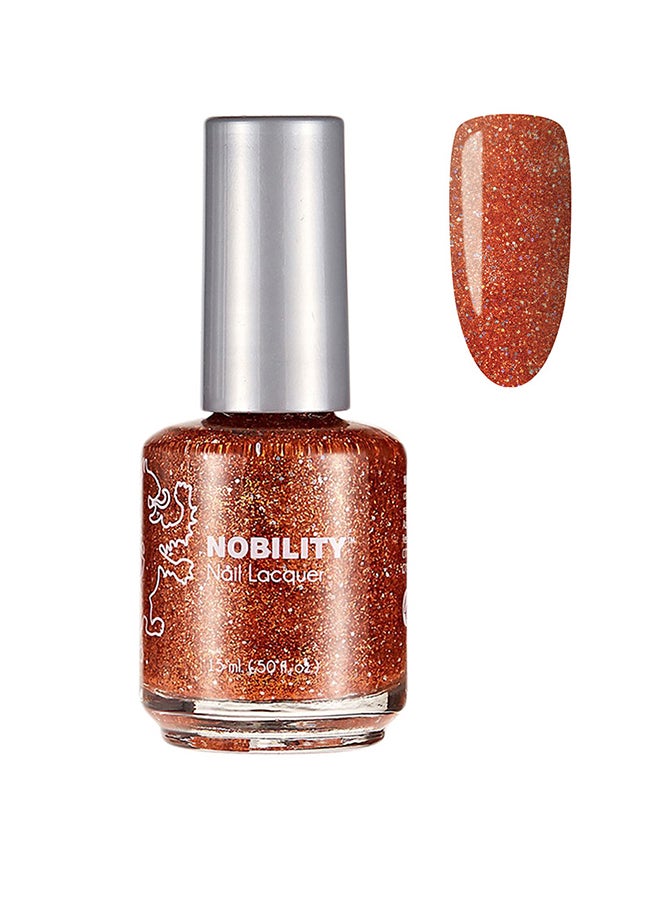 Lechat Nobility Nail Lacquer Polish Pumpkin Spice Color Pumpkin Spice Orange Glitters And Iridescent Hexes 15Ml NBNL129 