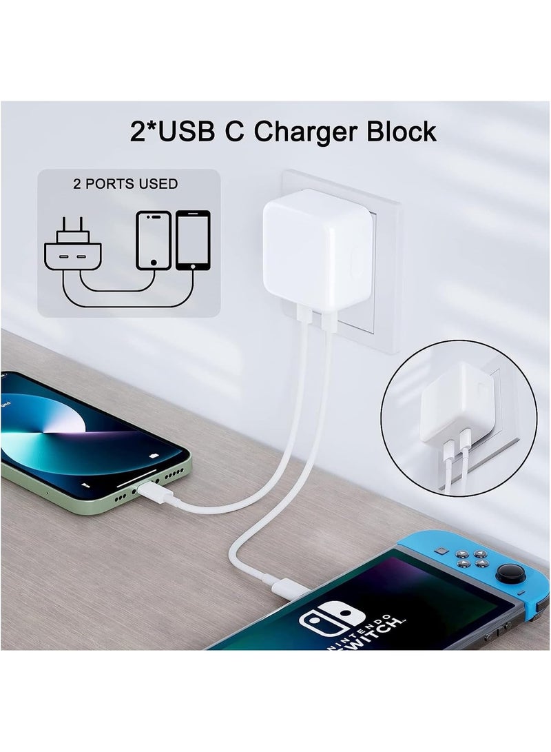 IKAH 35W Dual USB-C Port Compact Power Adapter, PD 3.0 GaN Foldable USB Type C Plug Fast Wall Charger Block Compatile for Phone16 15 14 13 12 11 Pro Max Plus Mini, iPad, AirPods, MacBook Air and More - Image 3