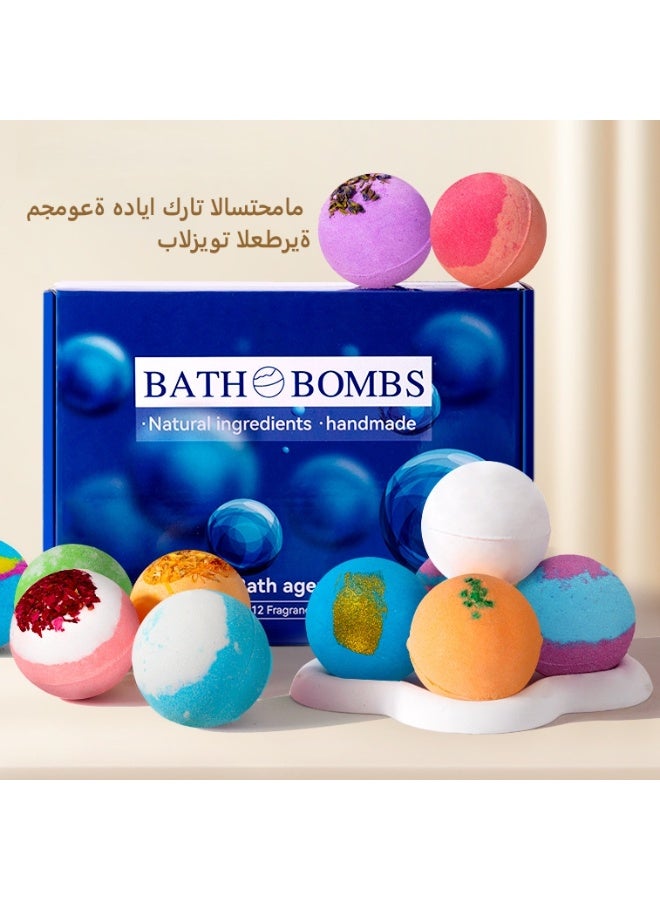 SKT Shiketro 【12 Natural Fragrances】Handmade Essential Oil Bath Ball Gift Set｜Natural Plant Extracts + Himalayan Salt Bath Ball Set - Image 1