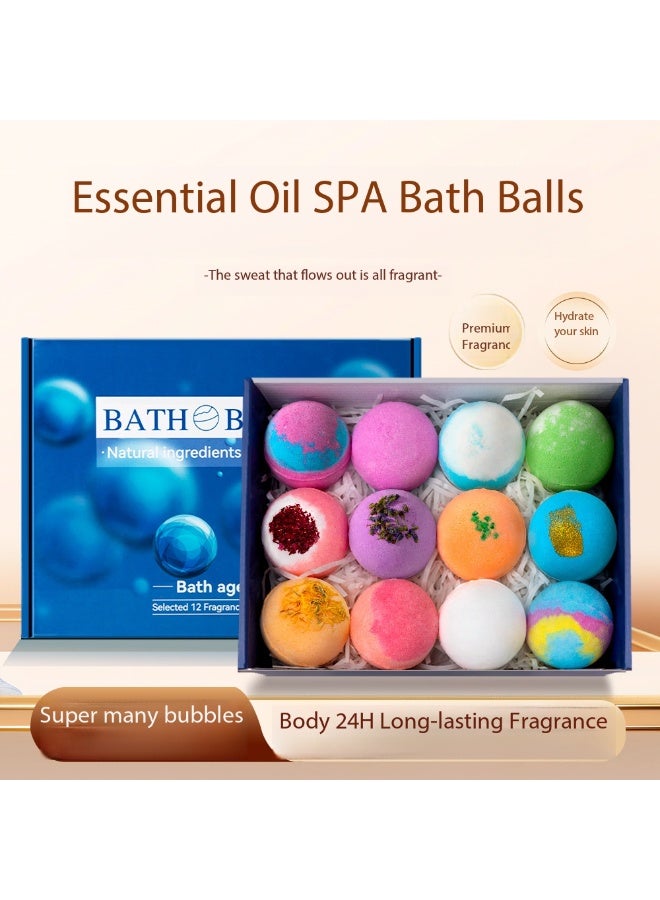 SKT Shiketro 【12 Natural Fragrances】Handmade Essential Oil Bath Ball Gift Set｜Natural Plant Extracts + Himalayan Salt Bath Ball Set - Image 4