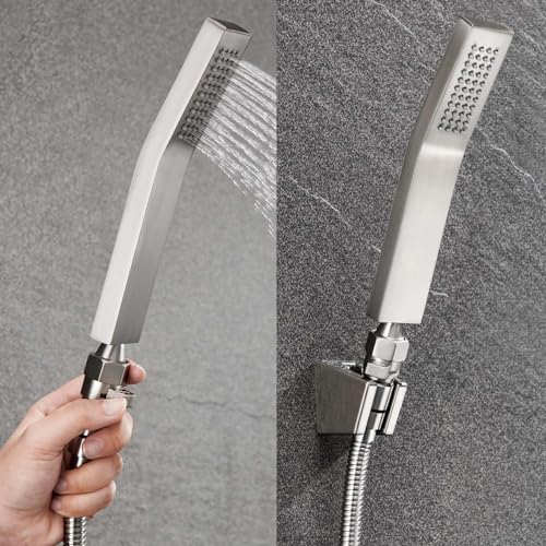 Aomasi Shower Valve, Aomasi Brass Construction Water Flow Restrictor Universal Handheld Shower Hose Bidet Sprayer Switch with Lever Handle Brushed Nickel - Image 5