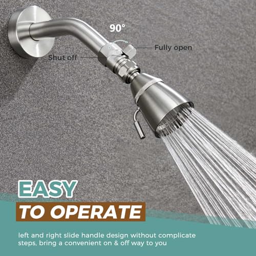 Aomasi Shower Valve, Aomasi Brass Construction Water Flow Restrictor Universal Handheld Shower Hose Bidet Sprayer Switch with Lever Handle Brushed Nickel - Image 3