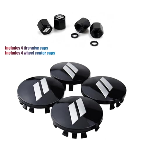 QOMAGO 4PCS Wheel Center caps with Same Pattern tire Valve caps Cover Original Vehicle Replacement 2.5in/63mm Compatible with Challenger Charger Durango Accessories and More (Black Silver) - Image 4