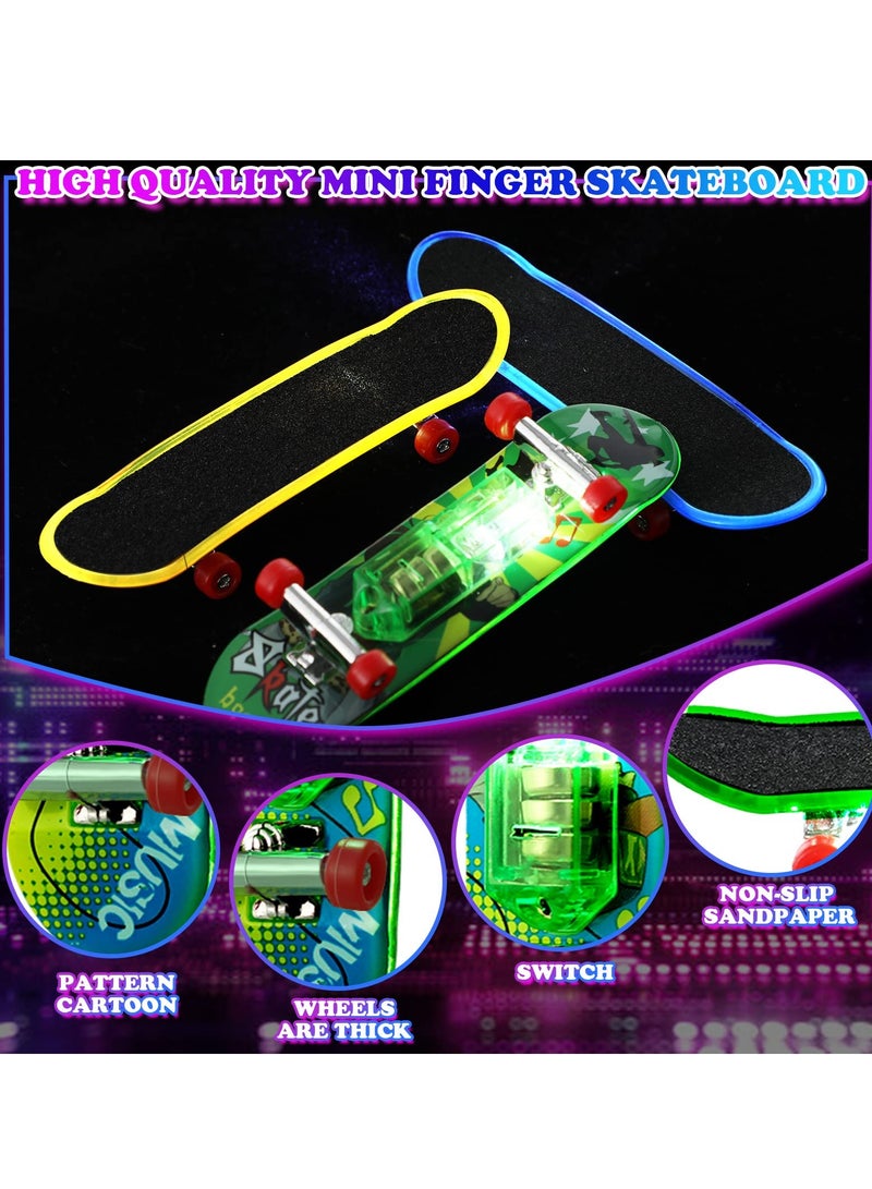 12 قطعة مجموعة ألعاب زلاجات الأصابع مع أحذية، زلاجات صغيرة مضيئة LED للأصدقاء، جوائز تبادل في المدرسة والفصل الدراسي، هدايا عيد ميلاد للأطفال (لون عشوائي) - Image 5