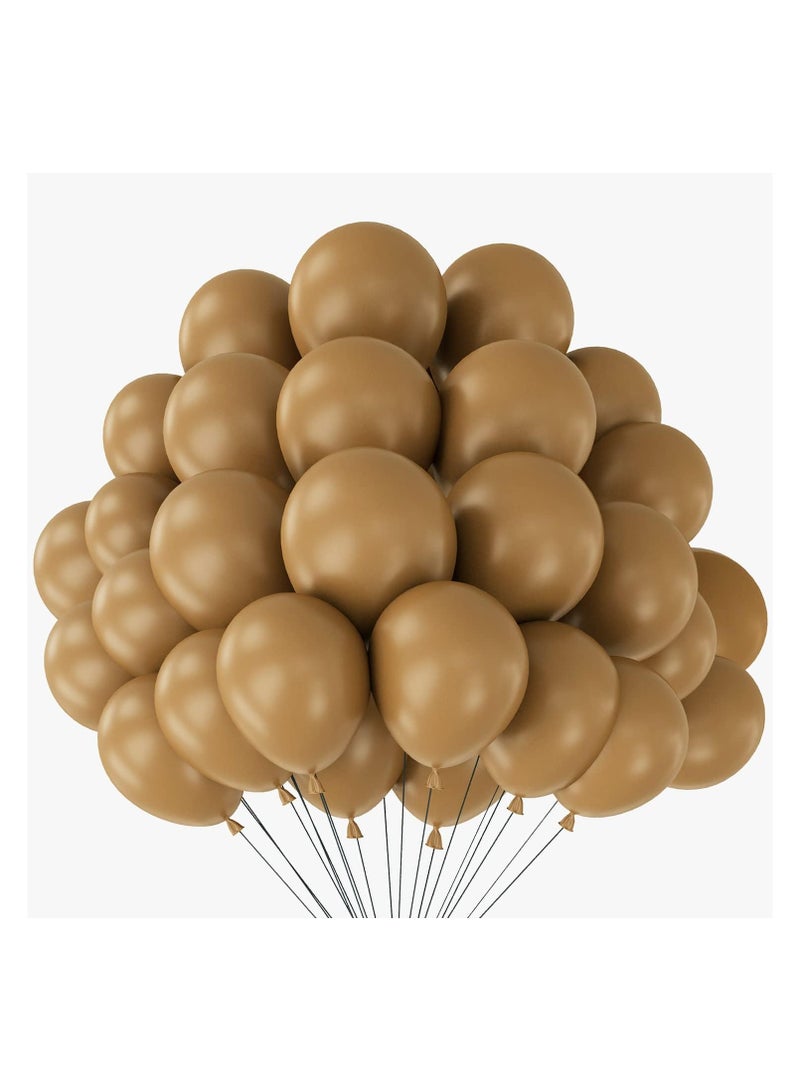 Boxwoods 100 PCS Of Premium Quality Retro Mocha Brown Latex Balloons Caramel Shade For Birthday Bridal Shower Party
