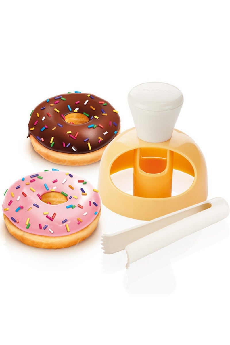 قطع الدونات البلاستيكية القالب مع الغمر المخصصات الأطفال مطبخ آمن DIY الدونات صنع أداة الخبز غير اللاصقة القالب الكعكة البلاستيكية المعجنات البسكويت اليد الضغط على أدوات القطع - Image 1