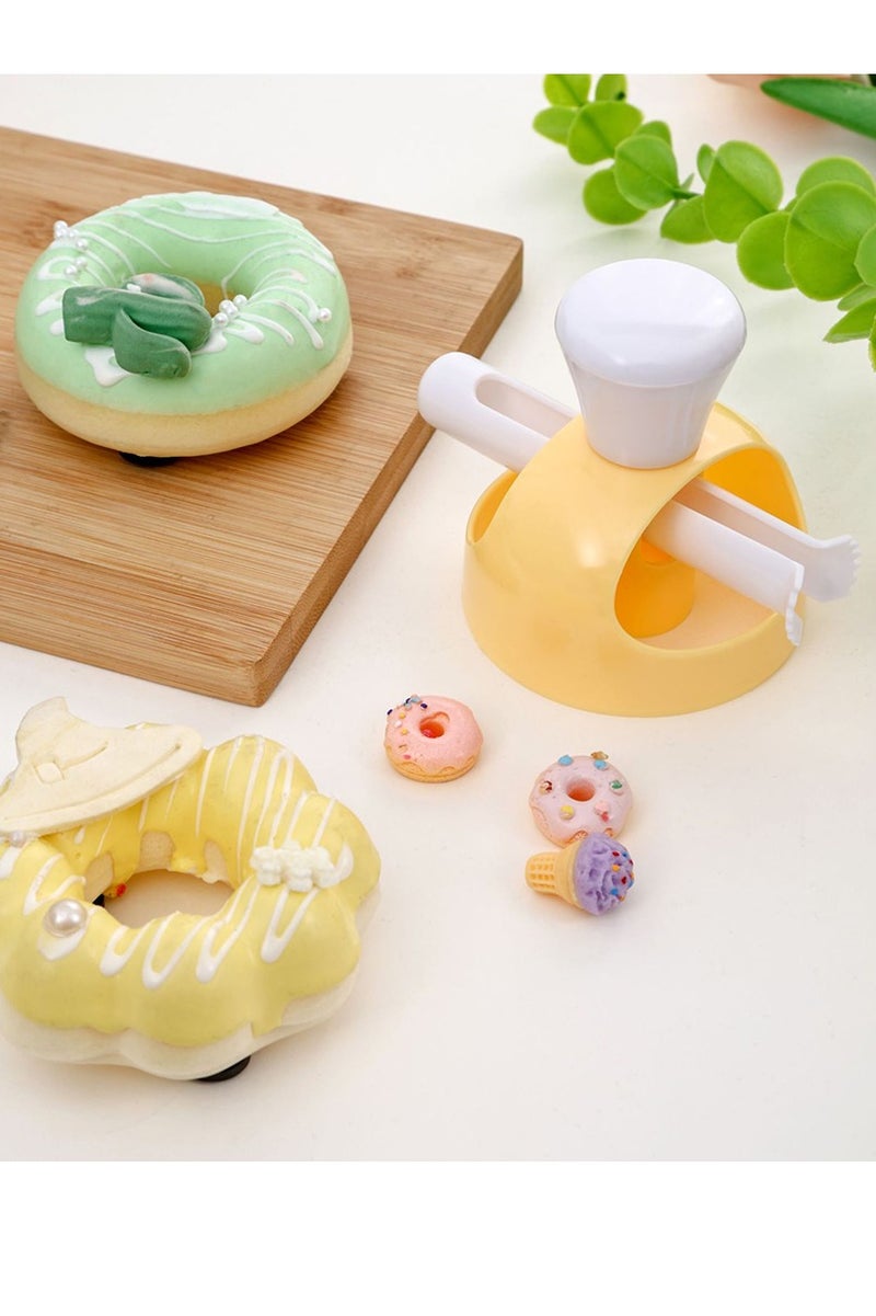 قطع الدونات البلاستيكية القالب مع الغمر المخصصات الأطفال مطبخ آمن DIY الدونات صنع أداة الخبز غير اللاصقة القالب الكعكة البلاستيكية المعجنات البسكويت اليد الضغط على أدوات القطع - Image 3