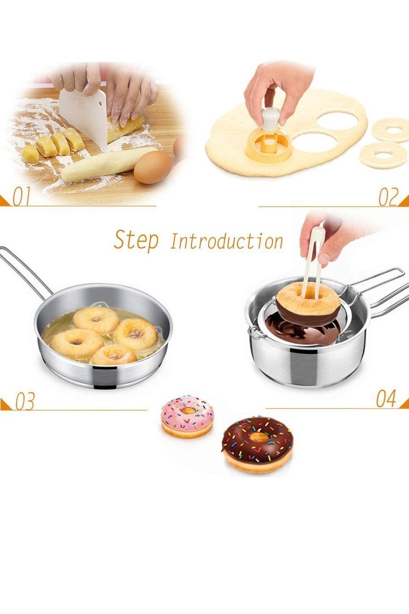 قطع الدونات البلاستيكية القالب مع الغمر المخصصات الأطفال مطبخ آمن DIY الدونات صنع أداة الخبز غير اللاصقة القالب الكعكة البلاستيكية المعجنات البسكويت اليد الضغط على أدوات القطع - Image 4