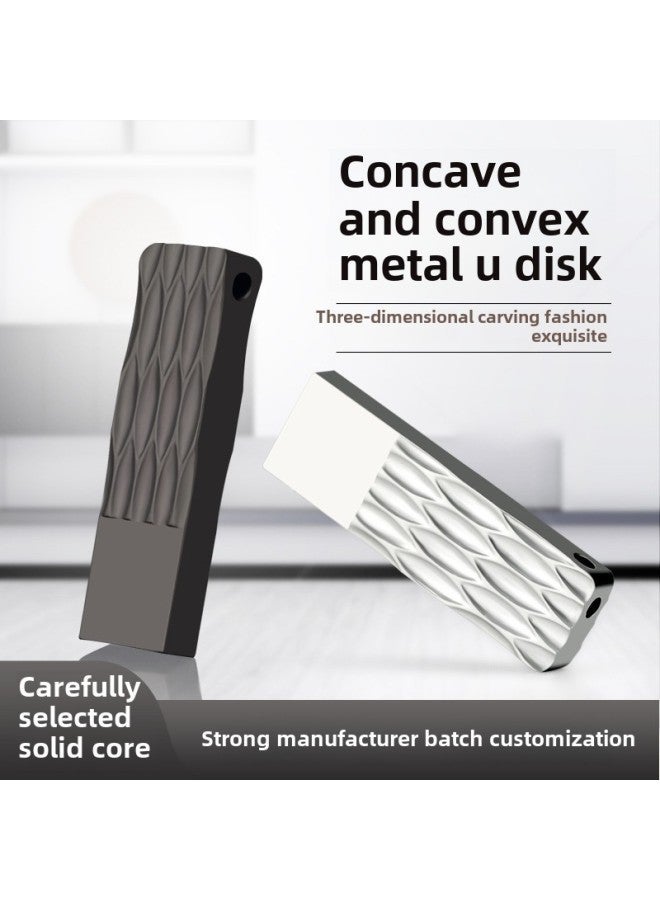 U Disk 32g Personality Lettering Logo Computer Office Car USB 64G High Speed Sufficient Genuine Goods 16g-Color:Silver-Capacity:64GB  - Image 2