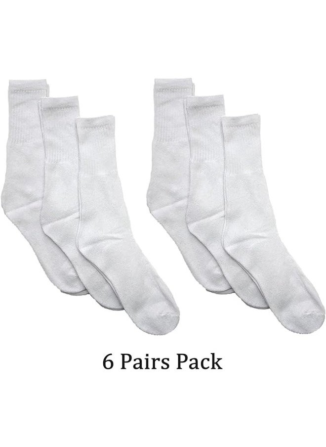 Tango Men's Everyday Cushion Comfort Crew Socks - Multipack - Free Size EU 40-46 (ALL WHITE - 6 Pairs Pack, 6)  - Image 2