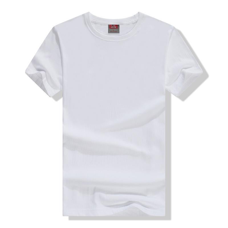 Generic 200g pure cotton blank cultural shirt short sleeve hand-painted hot stamping men and womens T-shirt class advertising print diy wholesale White 