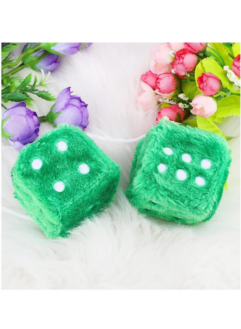 6 سم زهرية سيارة معلقة مرآة سيارة زهرية داخلية معلق نردات فخمة للسيارة زوج من المعلقات الزوجية لتزيين داخل السيارة باللون الوردي - Image 4