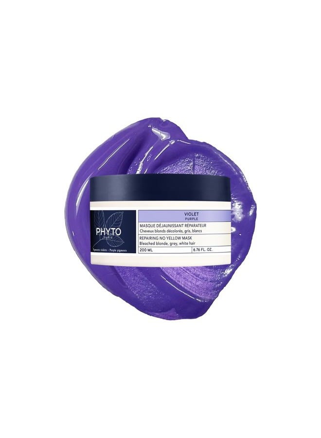 Phyto Purple Repairing Hair Mask for Blonde Highlighted Hair - Neutralizes Yellow Tones, Reduce Brassiness & Condition Dry, Damaged Hair|200ml - Image 1