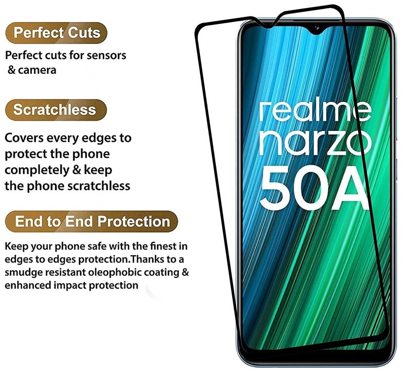 DD SON tempered glass for Vivo, OnePlus, Samsung, Oppo and etc (A-Realme Narzo 50A, 50i) - Image 3