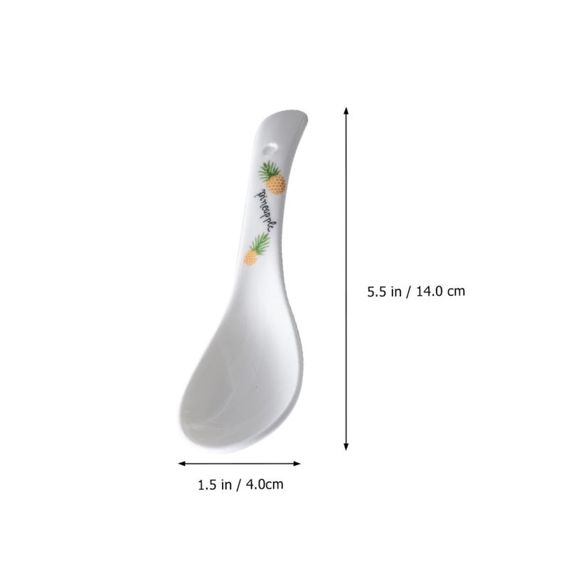 White Bone China Soup Spoons Set of 4 Japanese Ceramic Rice Spoons for Home Dining - Image 3