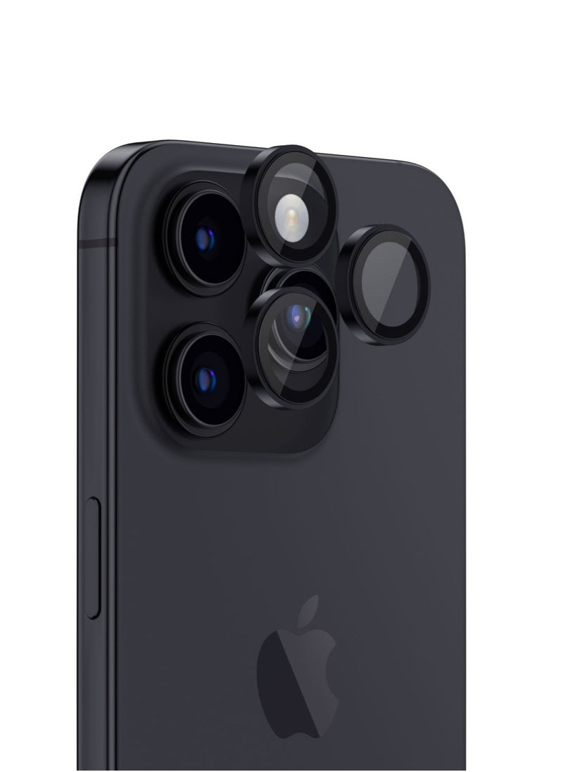 AMAZINGthing Supreme Tempered Glass for iPhone 15 Pro and iPhone 15 Pro MAX Camera Lens Protector Aluminum AR Lens Defender - Black  - Image 1
