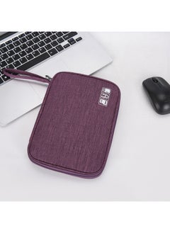 Generic Data Cable Storage Bag Headset Digital Bag Power Charger U Disk Multi-functional Travel Portable Storage Bag-Color:Purple  - Image 1