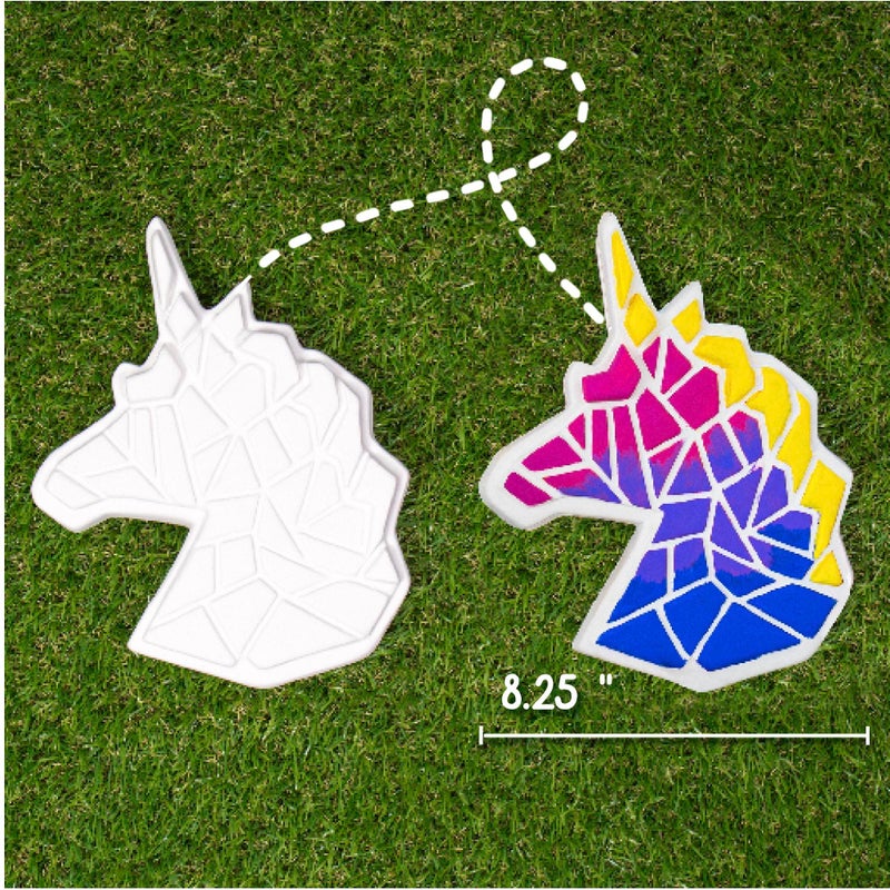 Creative Roots Mosaic Unicorn Stepping Stone, Includes 7-Inch Ceramic Stone & 6 Vibrant Paints, DIY Garden Stepping Stone Kit for Kids Ages 6+ - Image 3