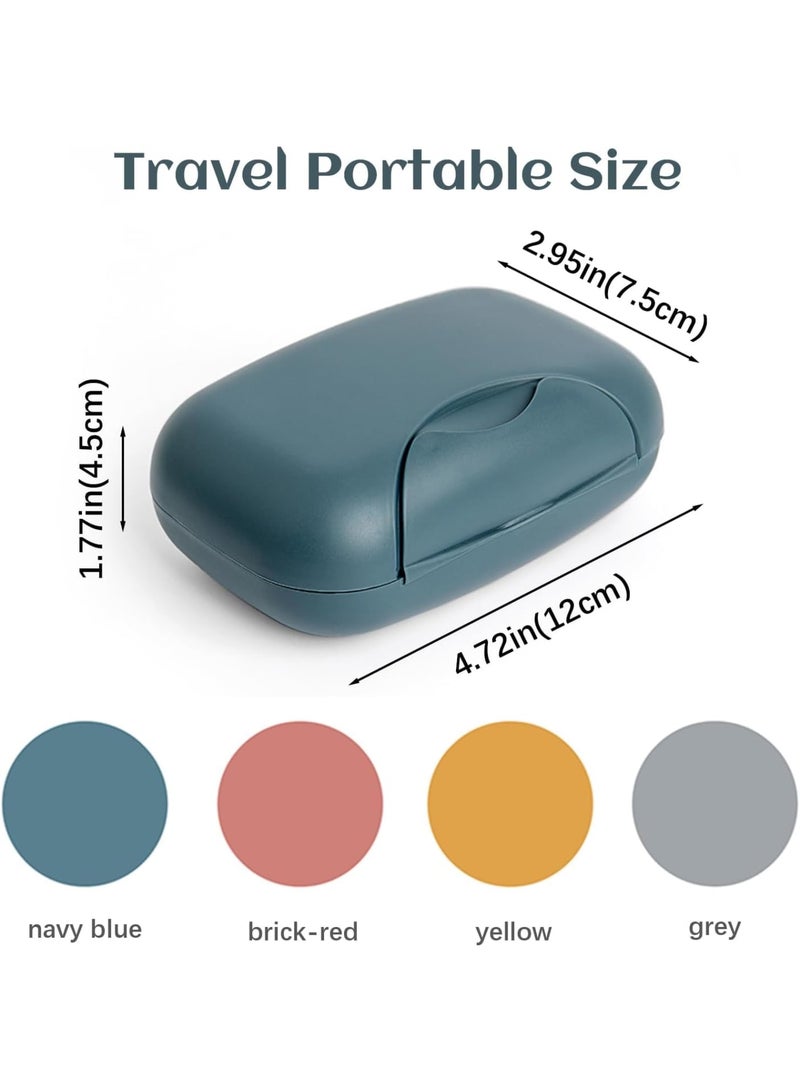 SOLARAE Travel Soap Container, 4 Pack Bar Soap Holder Soap Travel Case, Soap Saver Container with Lid, Portable Bar Soap Box with Cover, for Traveling, Camping, Gym, Hiking (4 Colors) - Image 2