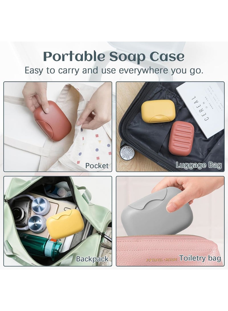 SOLARAE Travel Soap Container, 4 Pack Bar Soap Holder Soap Travel Case, Soap Saver Container with Lid, Portable Bar Soap Box with Cover, for Traveling, Camping, Gym, Hiking (4 Colors) - Image 5