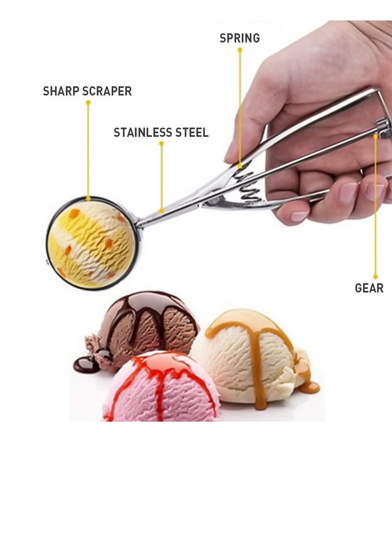 Stainless Steel Ice Cream Scoop Stack Spoon Watermelon Fruit Baller Making Tools, 6CM - Image 4