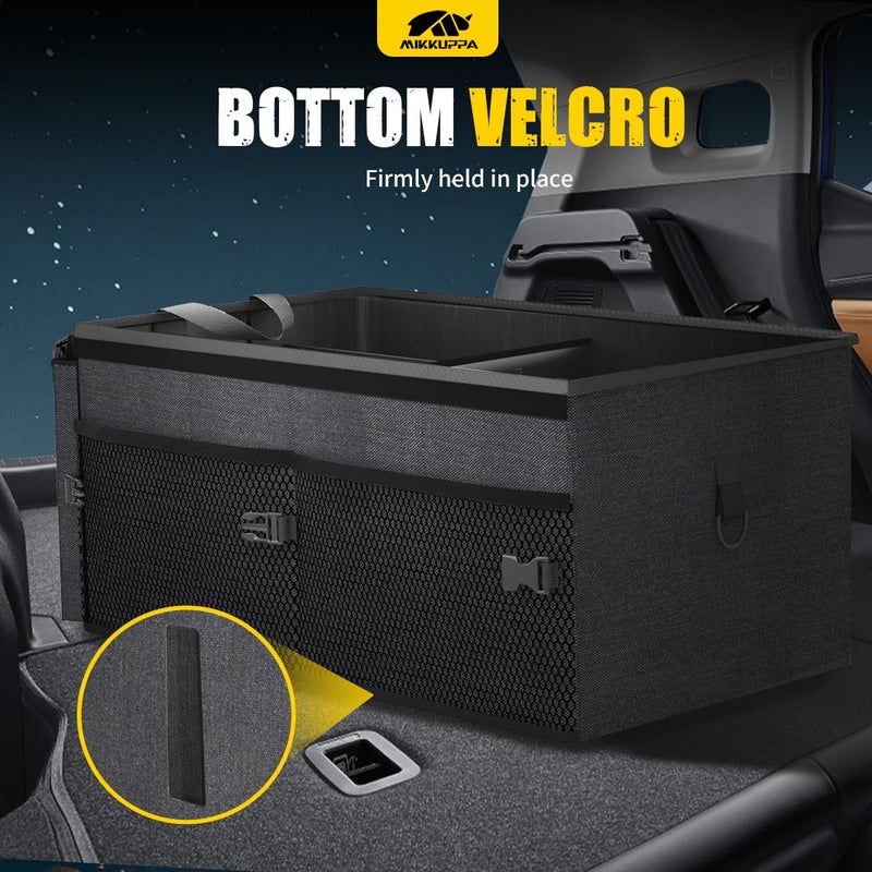 MIKKUPPA Car Trunk Organizer - 65L Collapsible Trunk Organizer with Lid, Sturdy Car Storage for SUV Auto Truck Van with Adjustable Straps and Non Slip Bottom (Black) - Image 3