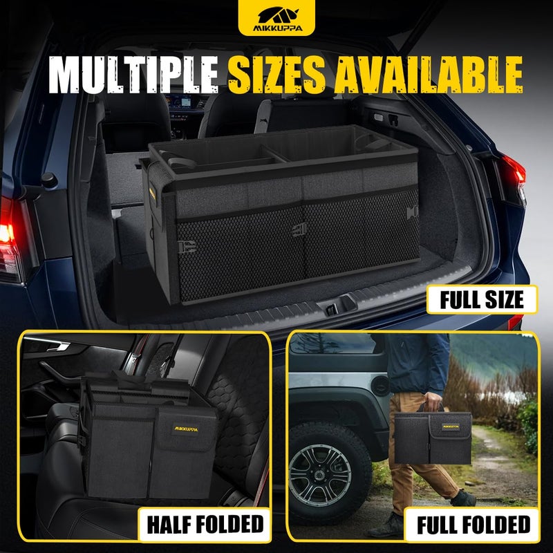 MIKKUPPA Car Trunk Organizer - 65L Collapsible Trunk Organizer with Lid, Sturdy Car Storage for SUV Auto Truck Van with Adjustable Straps and Non Slip Bottom (Black) - Image 5