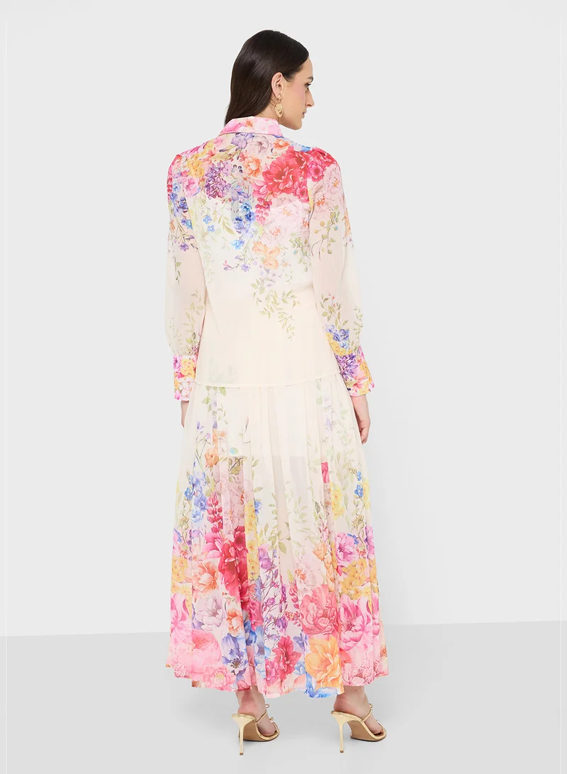 خزانة Floral Print Top & Skirt Set