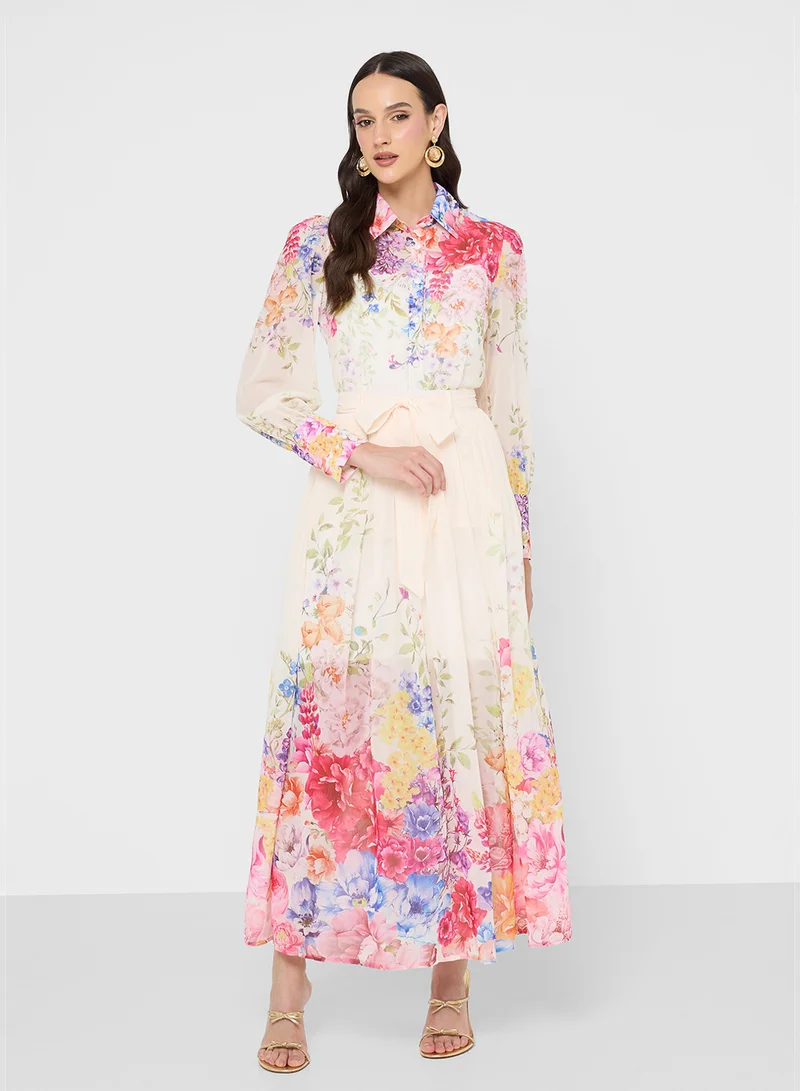 Khizana Floral Print Top & Skirt Set